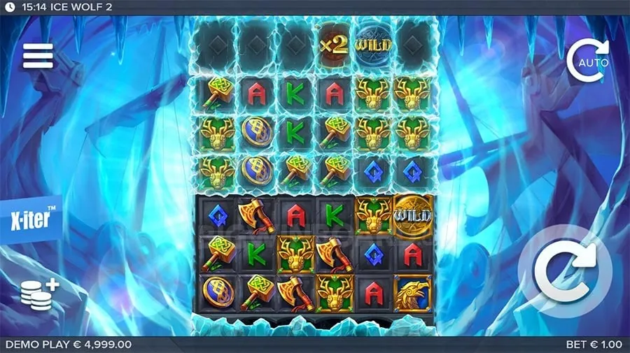 Glowing free spins bonus symbol on a slot game screen